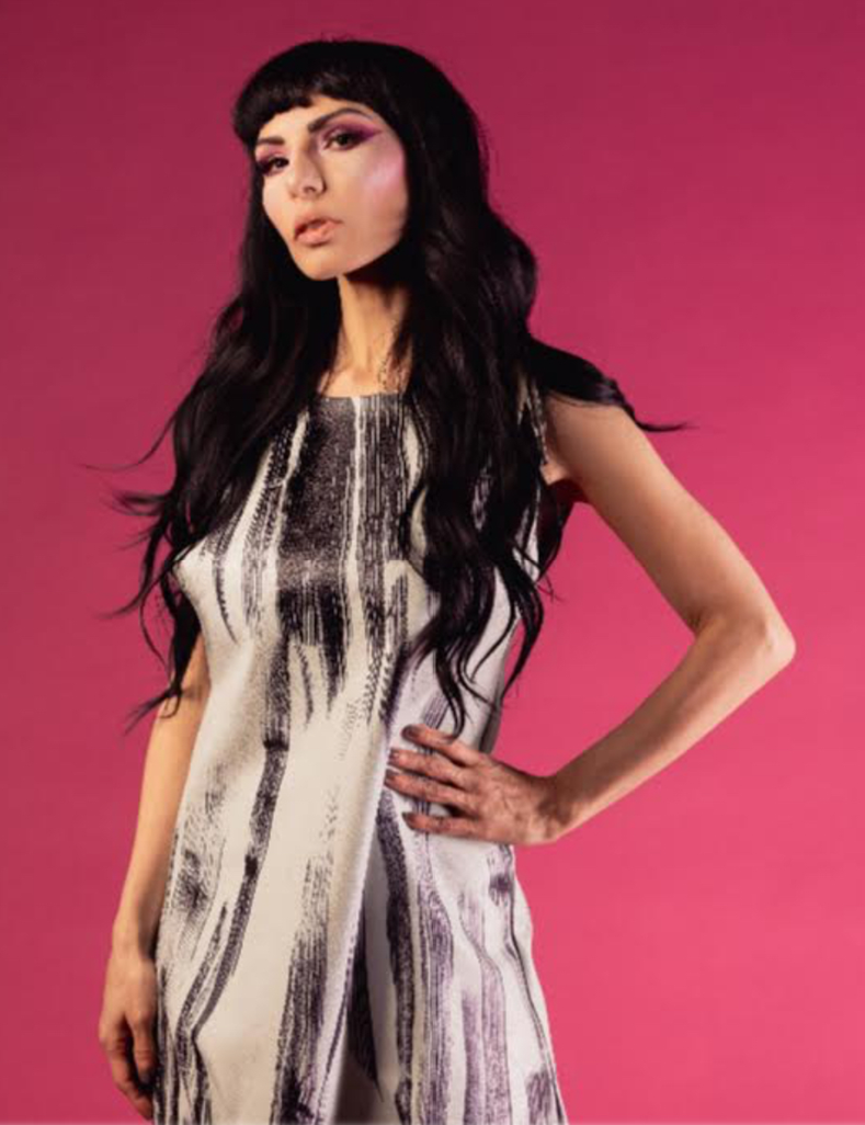 Eagle Feather Flight Strips” Leather Jumper Dress – Patricia Michaels