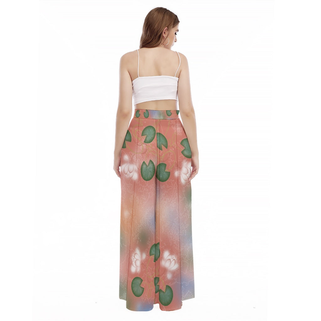 All-Over Print Women's High Waist Wide Leg Trousers