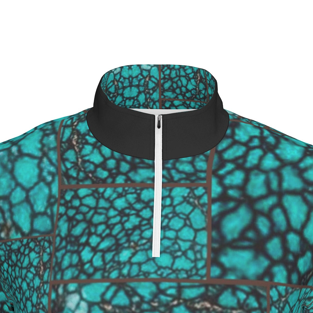 All-Over Print Men's Sports Collar Jersey With Long Sleeve| Interlock