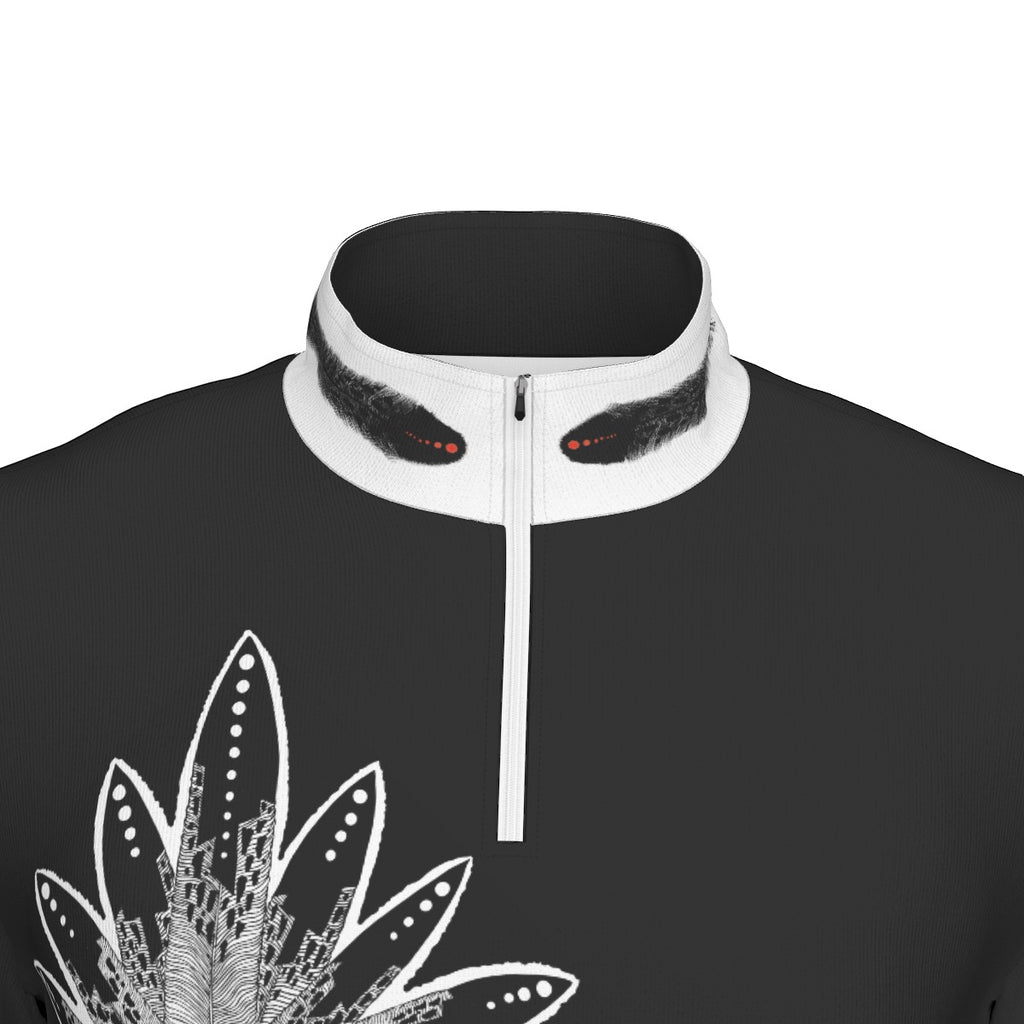 All-Over Print Men's Sports Collar Jersey With Long Sleeve| Interlock