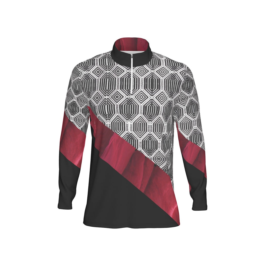 All-Over Print Men's Sports Collar Jersey With Long Sleeve| Interlock