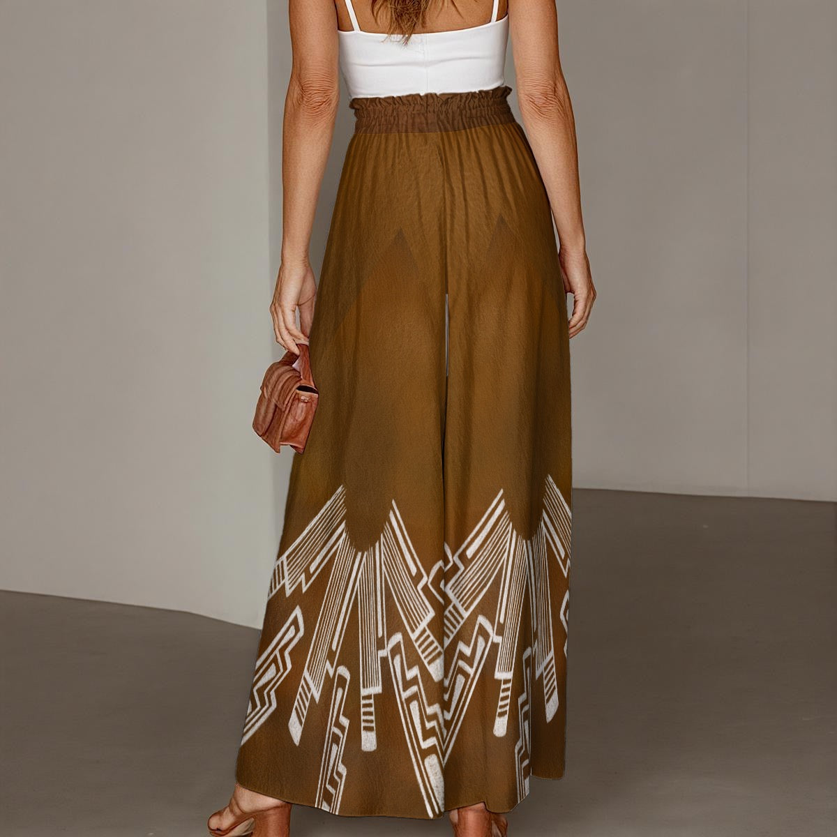 All-Over Print Women's Ruffled Wide-Leg Pants