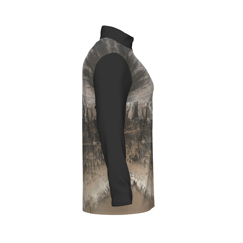All-Over Print Men's Sports Collar Jersey With Long Sleeve| Interlock