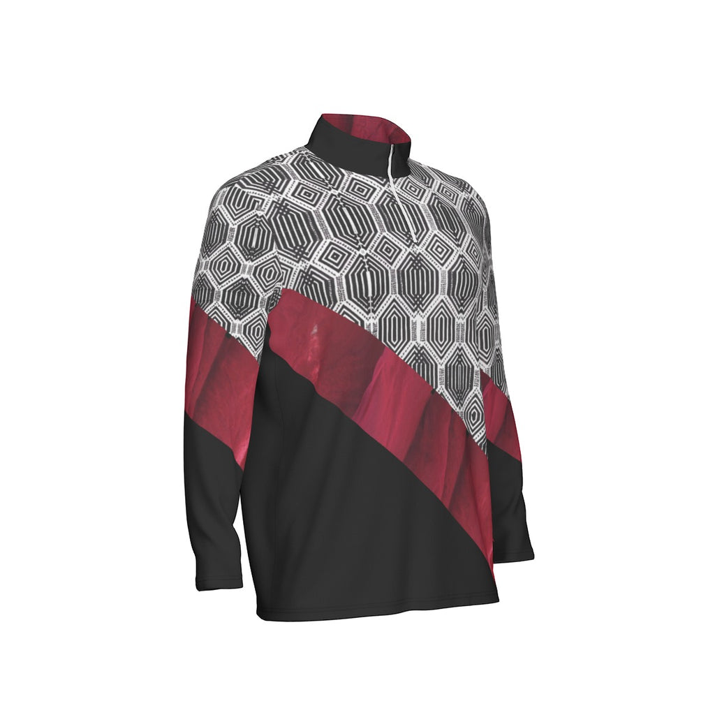 All-Over Print Men's Sports Collar Jersey With Long Sleeve| Interlock