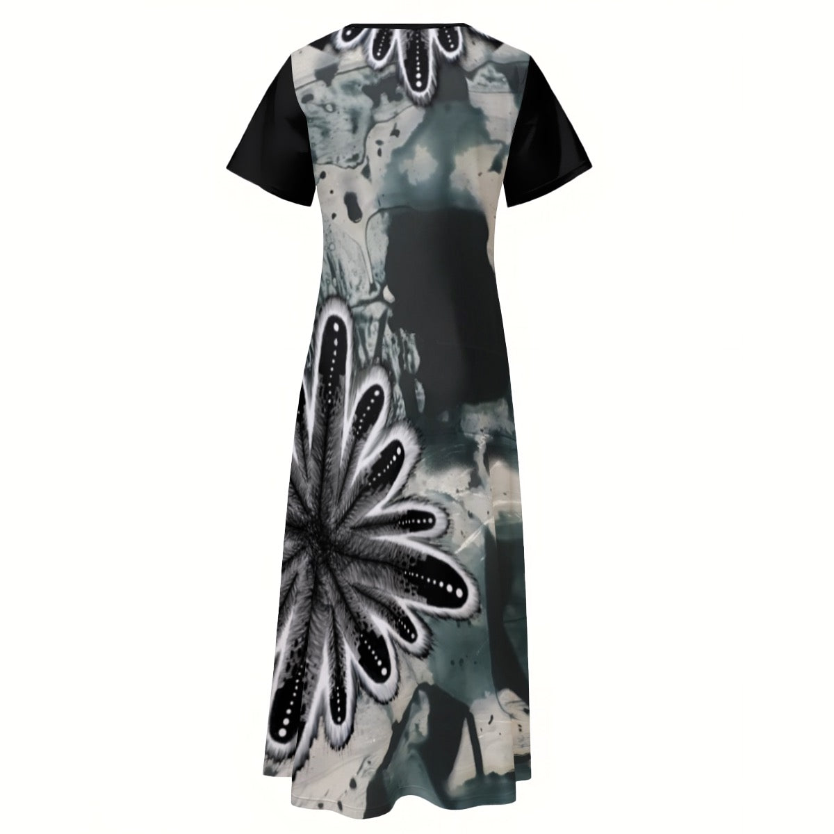 All-Over Print Women's V-neck Dress With Side Slit
