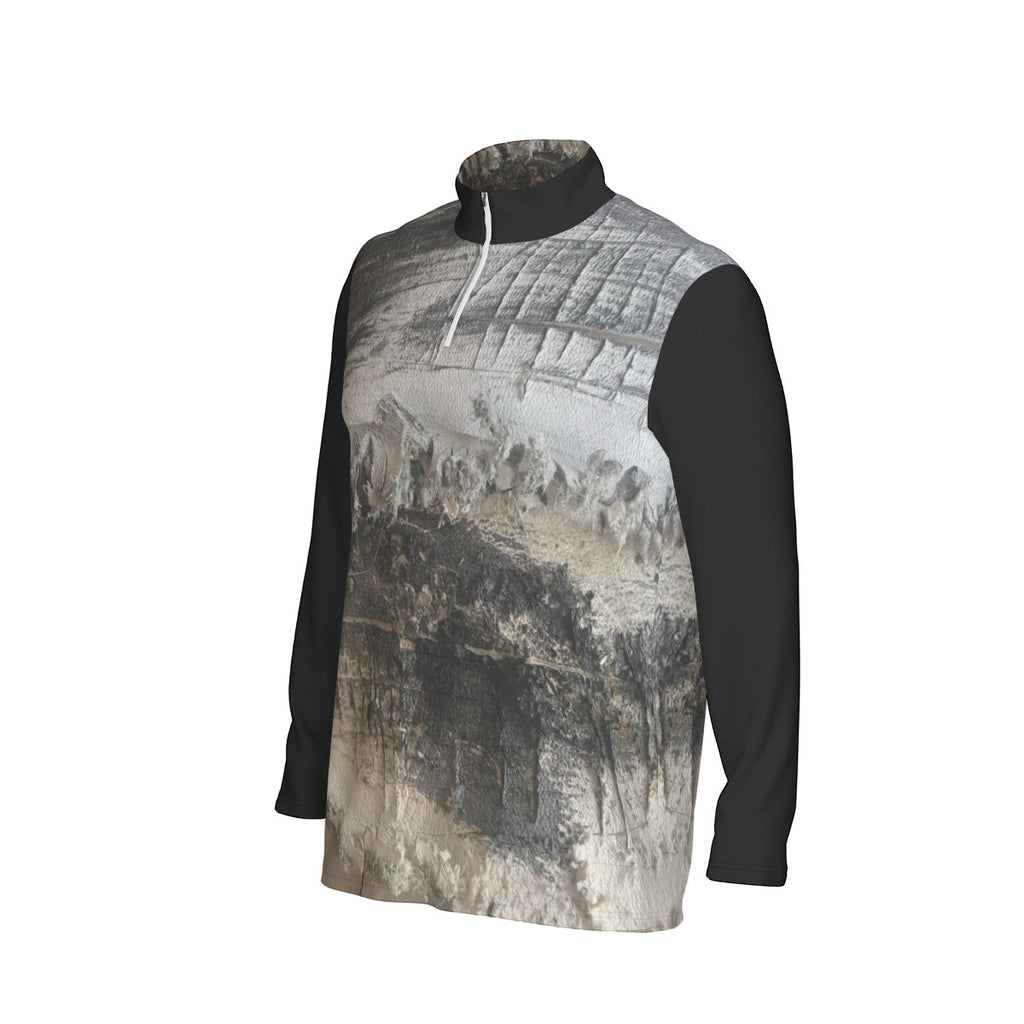 All-Over Print Men's Sports Collar Jersey With Long Sleeve| Interlock