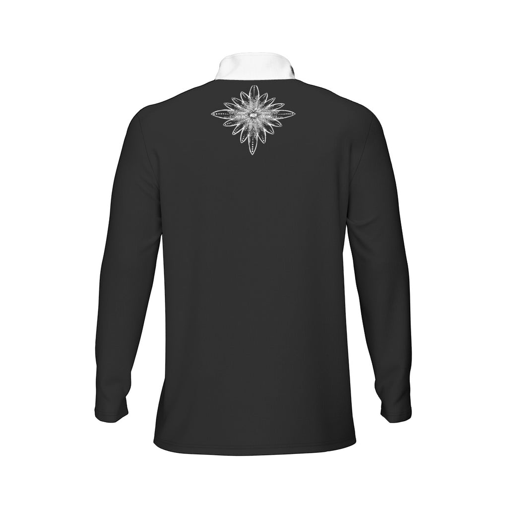 All-Over Print Men's Sports Collar Jersey With Long Sleeve| Interlock