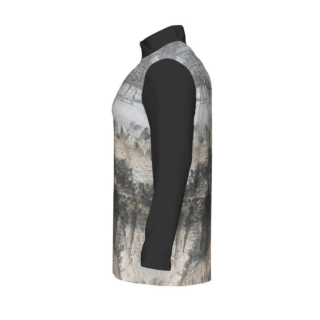 All-Over Print Men's Sports Collar Jersey With Long Sleeve| Interlock