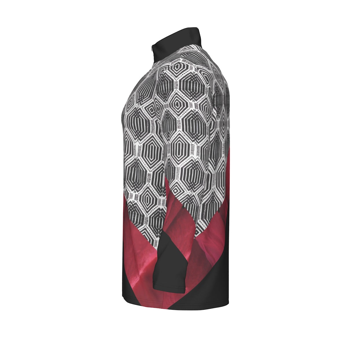 All-Over Print Men's Sports Collar Jersey With Long Sleeve| Interlock