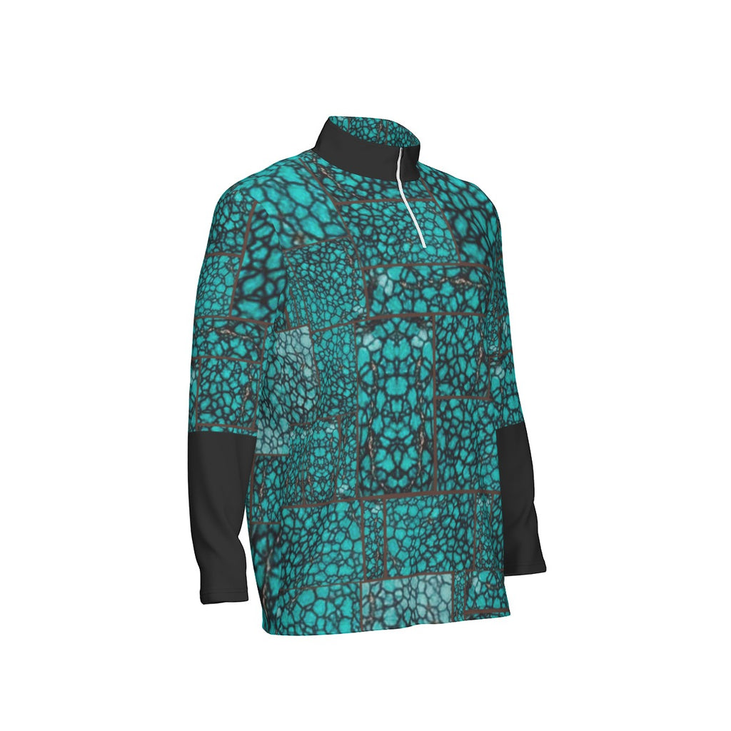 All-Over Print Men's Sports Collar Jersey With Long Sleeve| Interlock