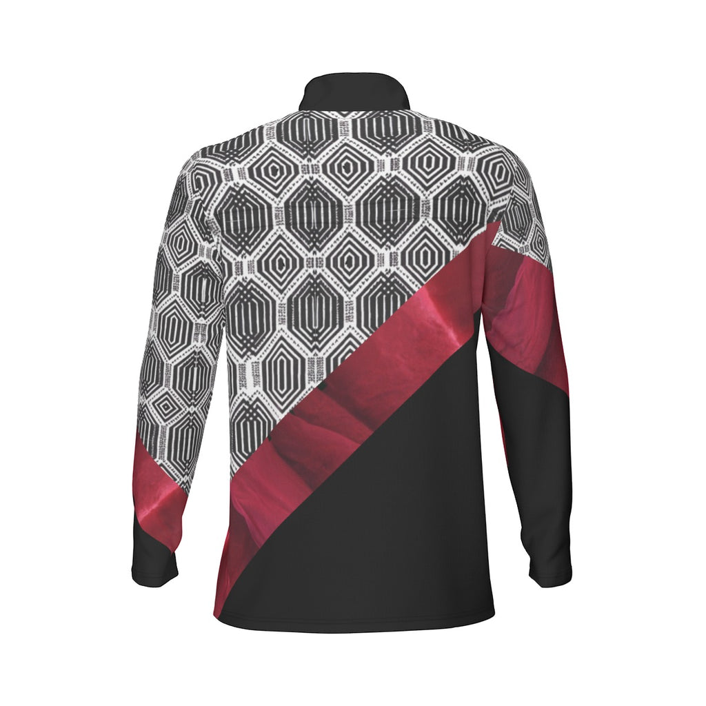 All-Over Print Men's Sports Collar Jersey With Long Sleeve| Interlock