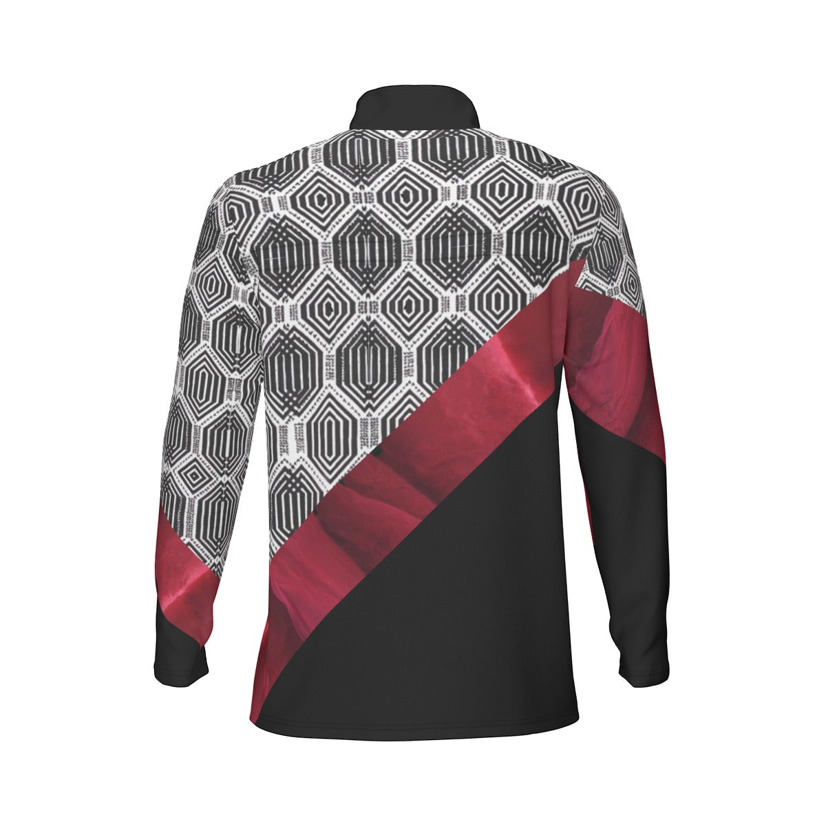 All-Over Print Men's Sports Collar Jersey With Long Sleeve| Interlock