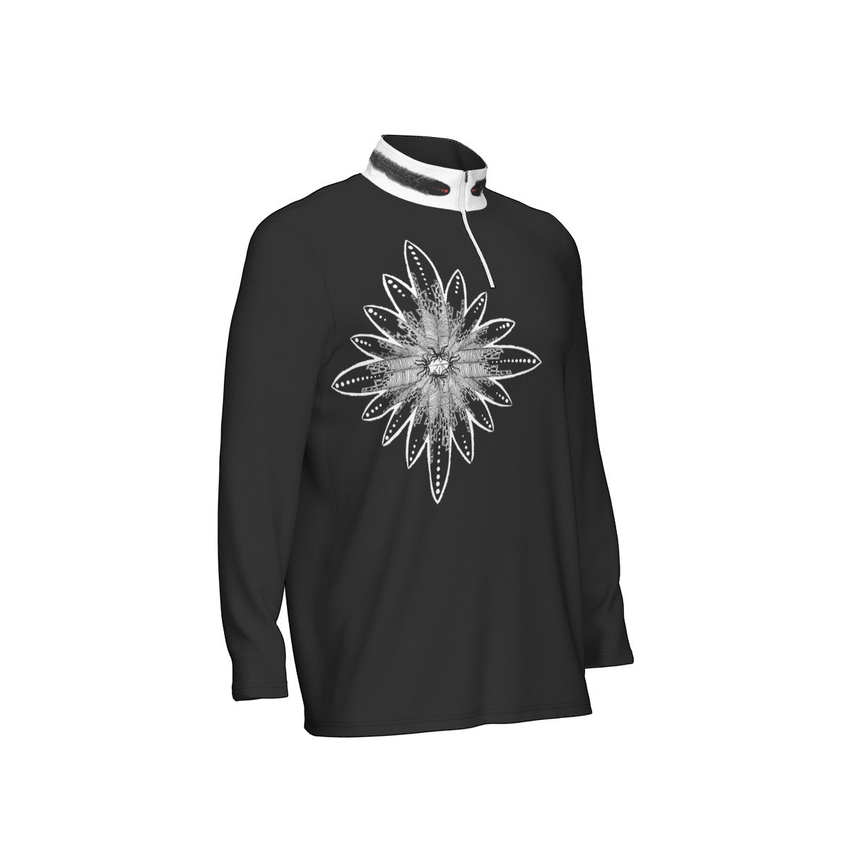 All-Over Print Men's Sports Collar Jersey With Long Sleeve| Interlock