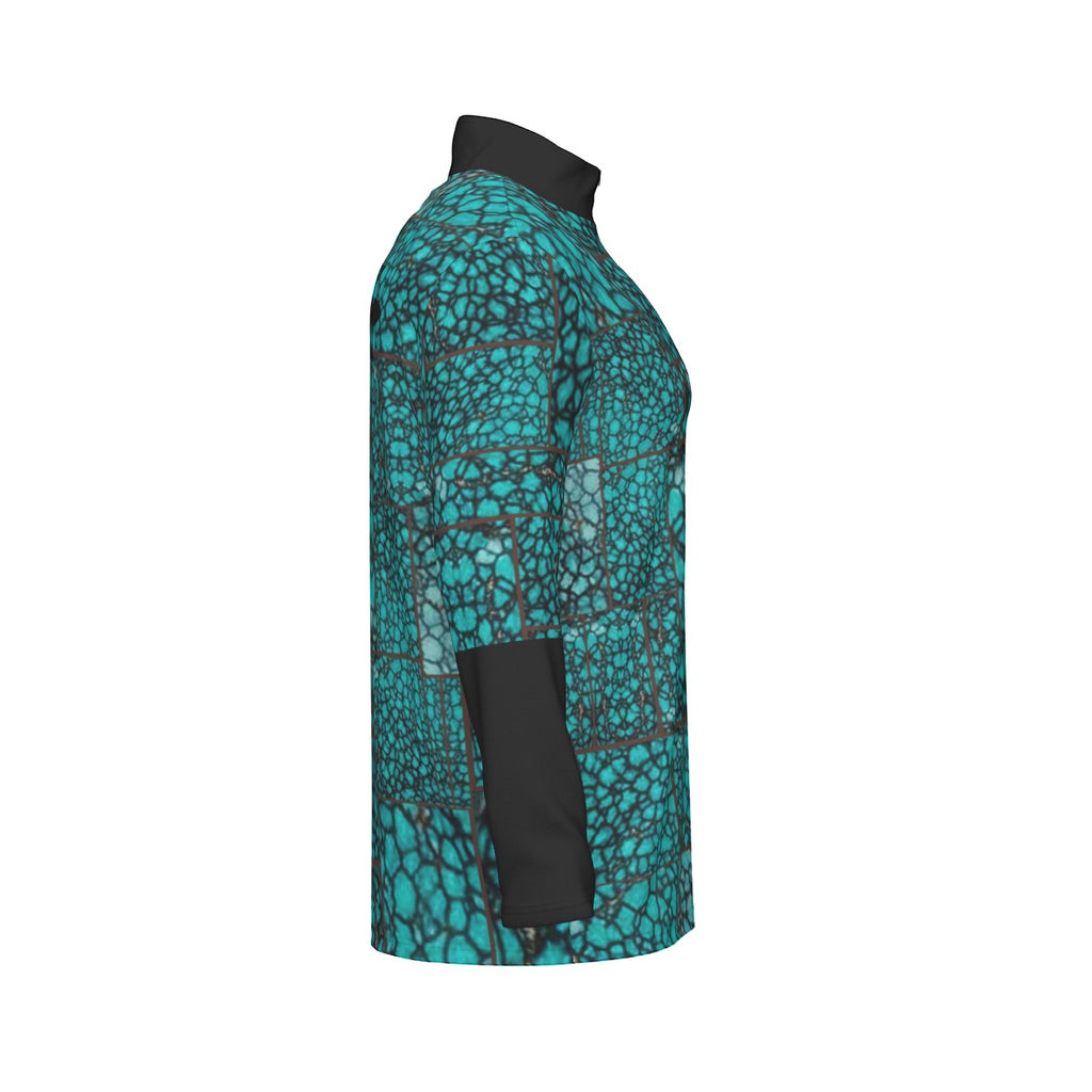 All-Over Print Men's Sports Collar Jersey With Long Sleeve| Interlock