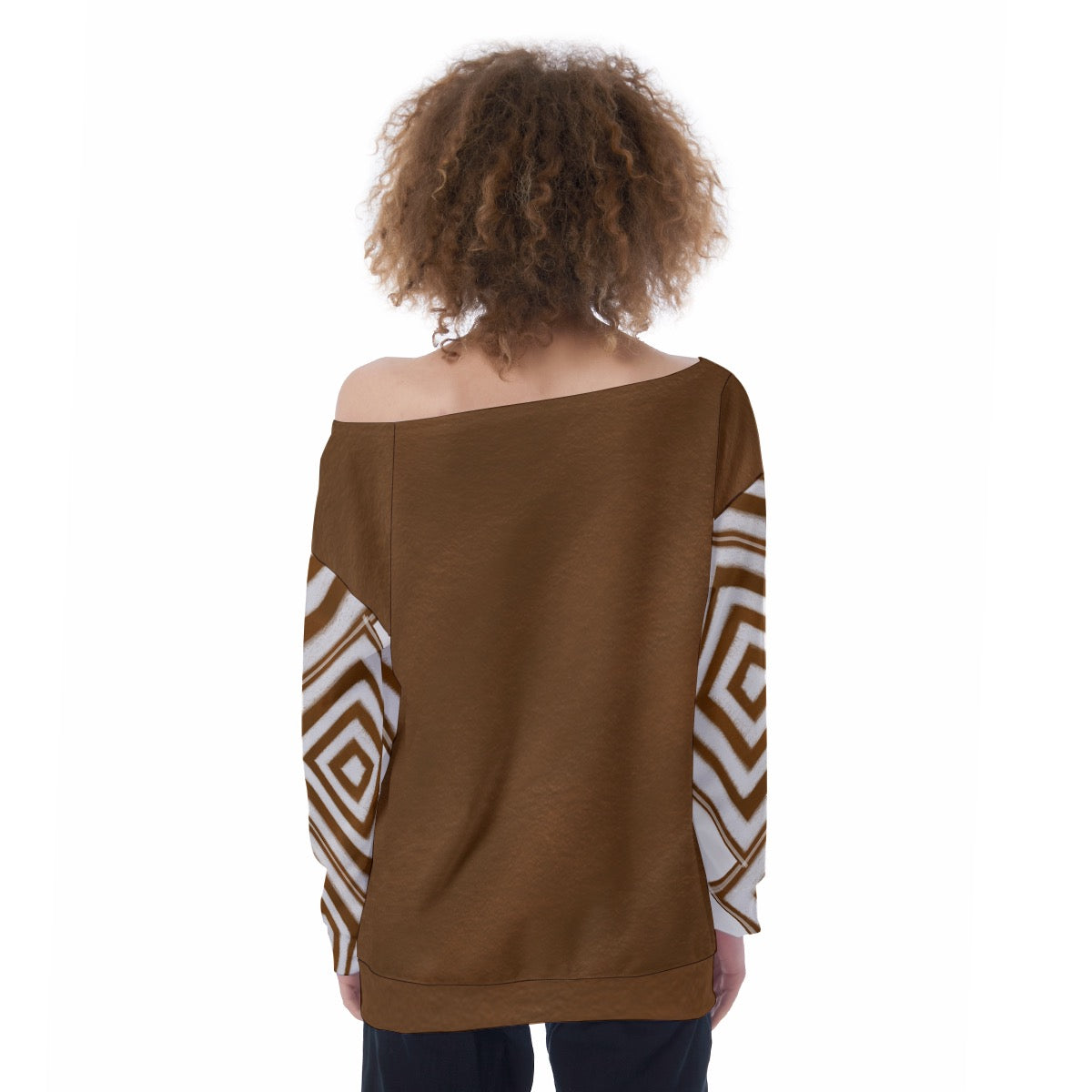 All-Over Print Oversized Women's Off-Shoulder Sweatshirt
