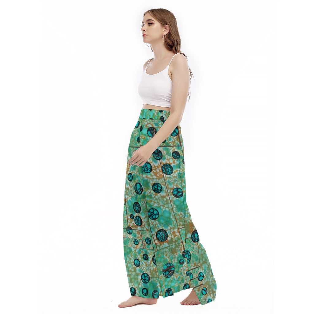 All-Over Print Women's High Waist Wide Leg Trousers