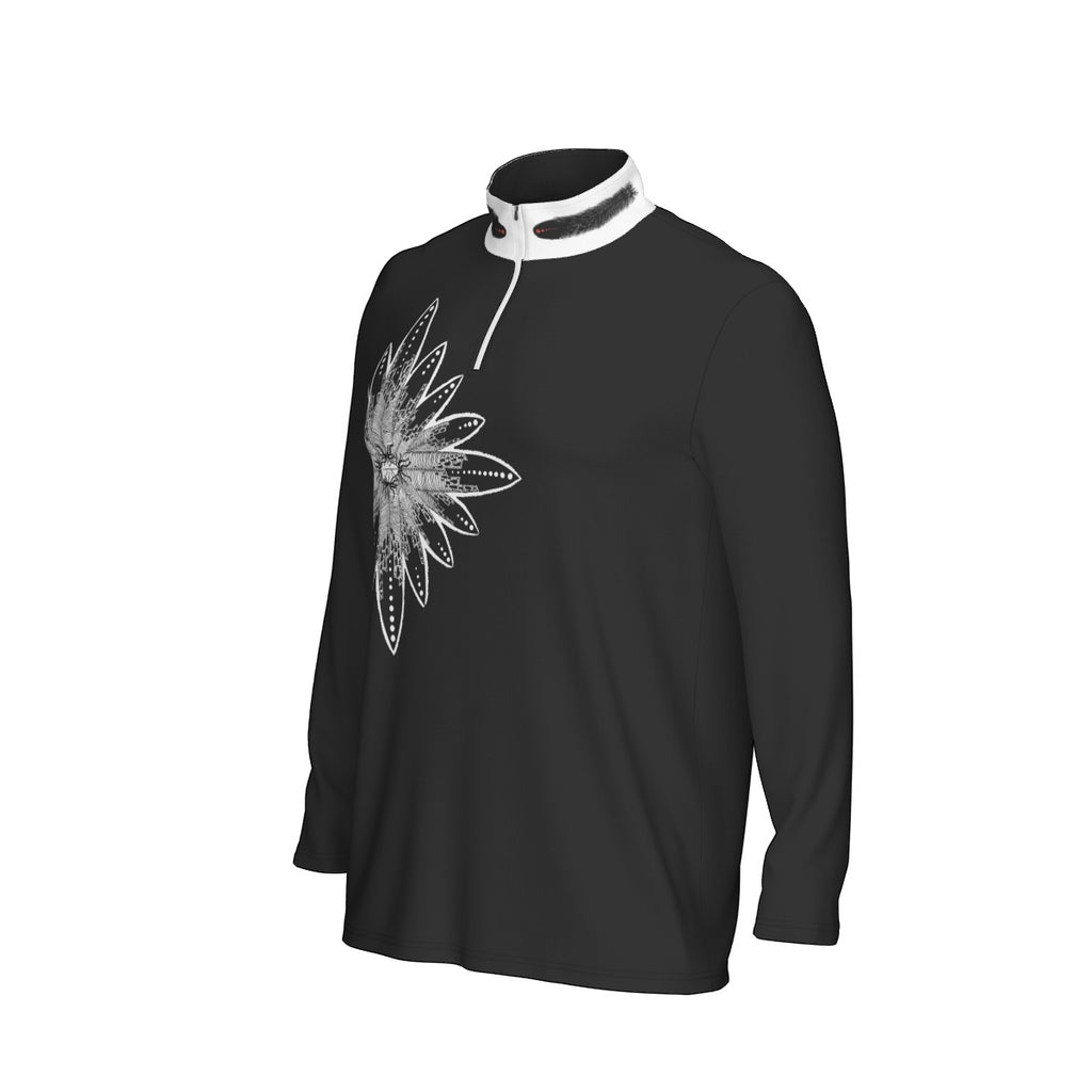 All-Over Print Men's Sports Collar Jersey With Long Sleeve| Interlock