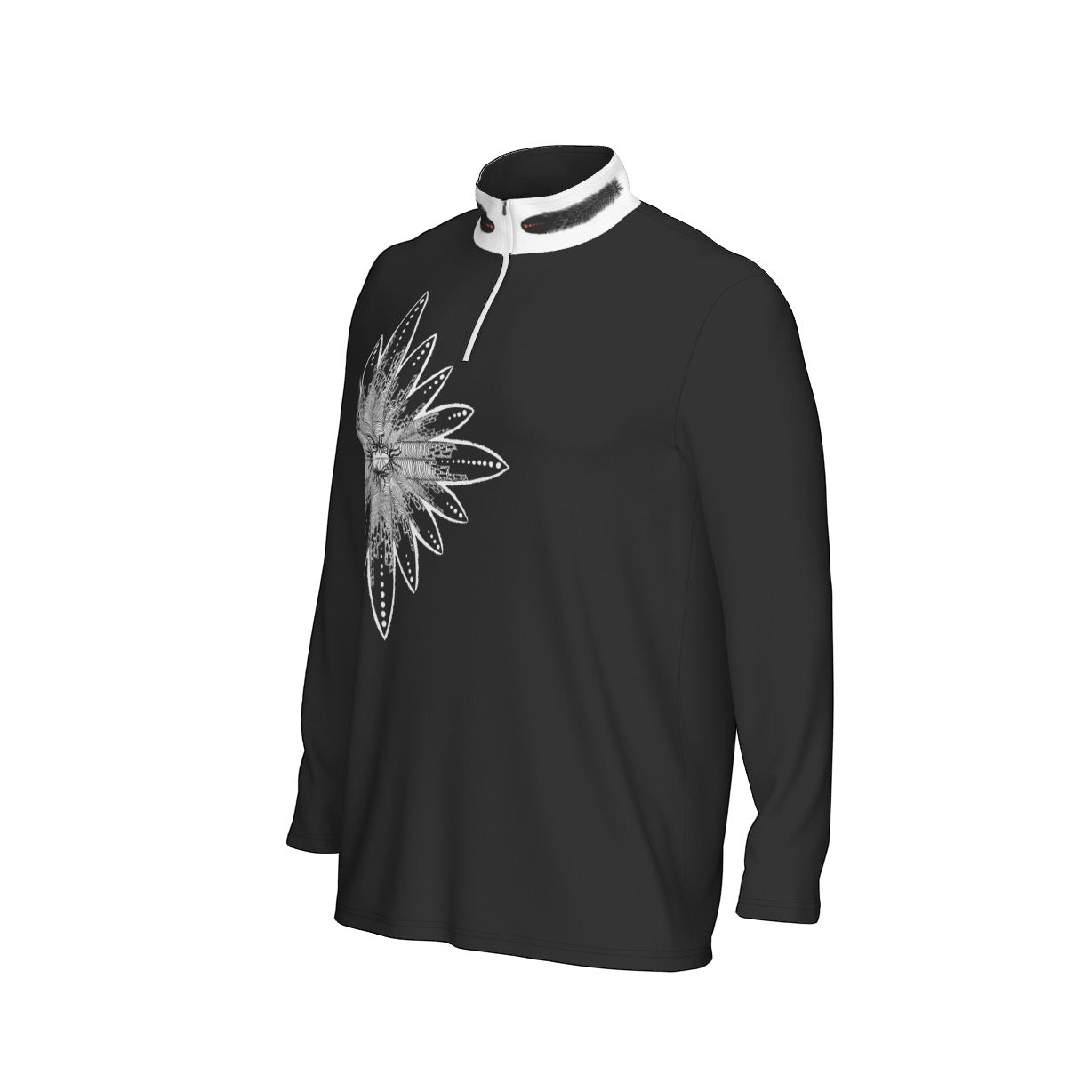 All-Over Print Men's Sports Collar Jersey With Long Sleeve| Interlock