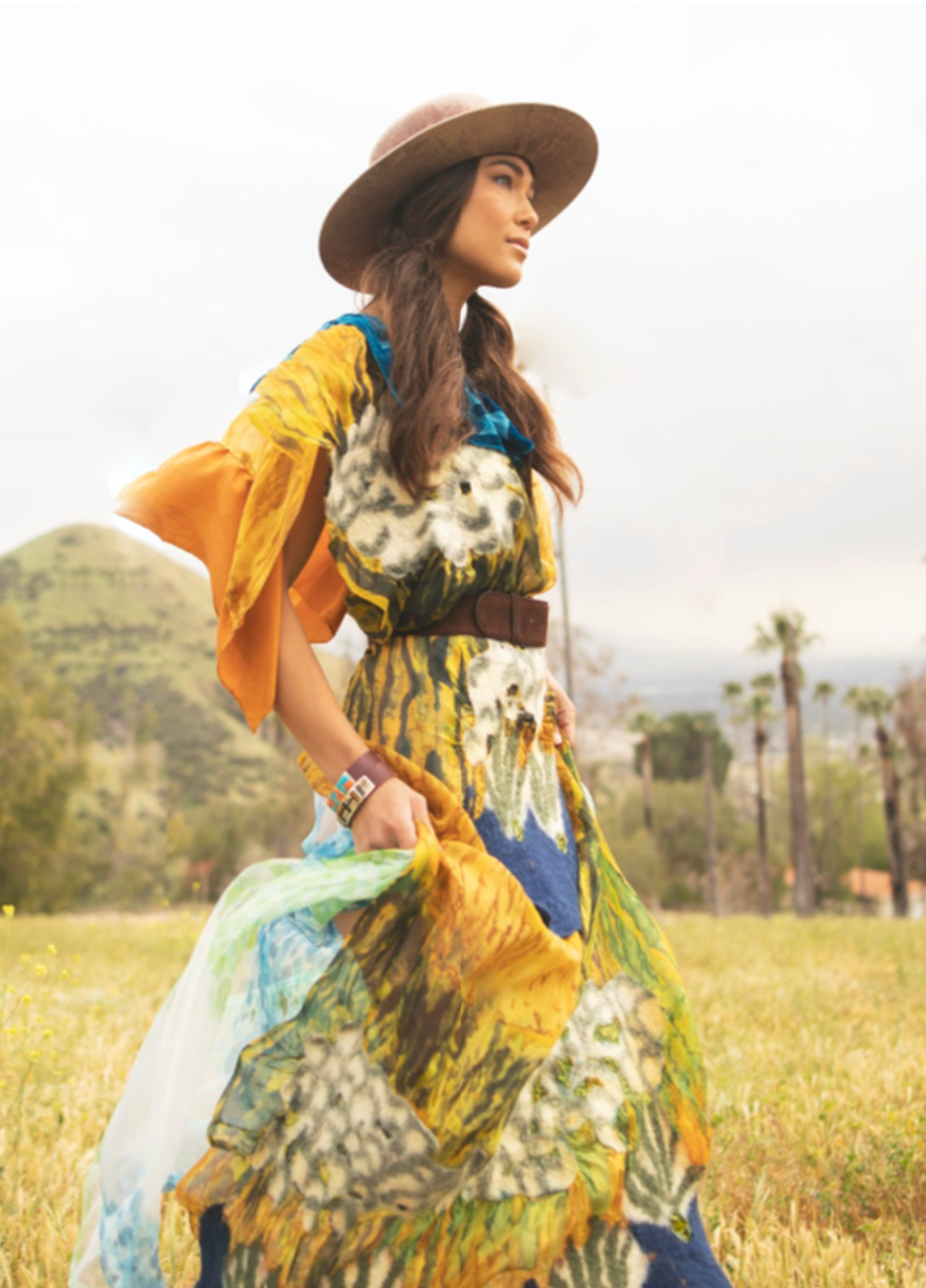Golden Charisma Hand-Painted Dress