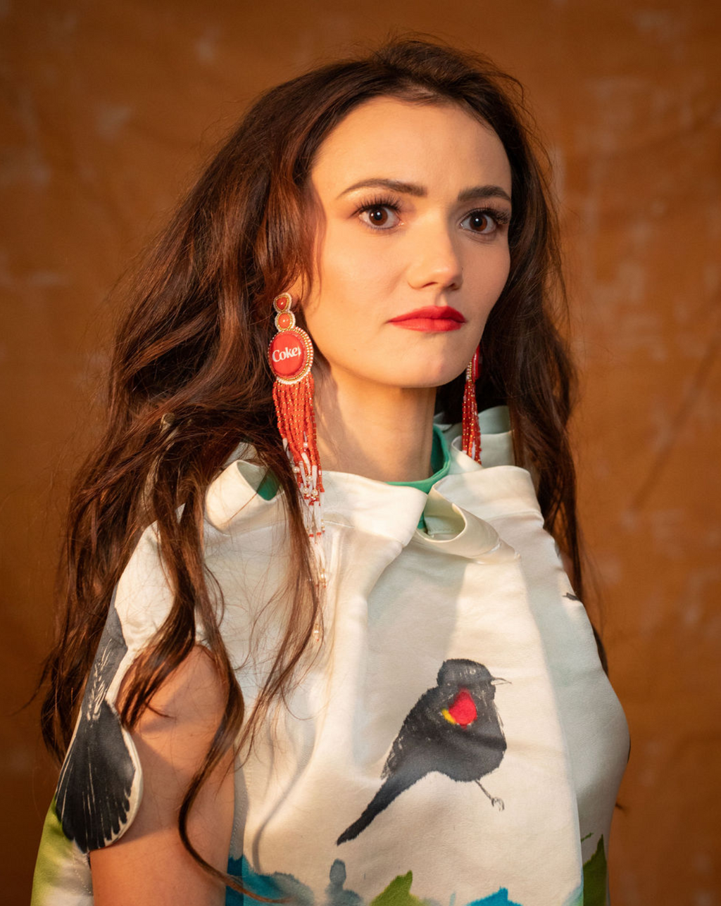 “Blackbird I” Hand-Painted Dress